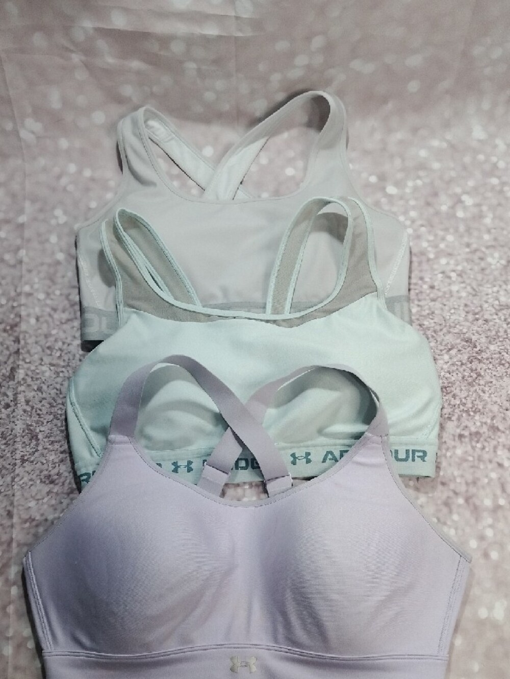 Under Armour Women’s 3-Pack Pastel Sports Bras - Mint, Light Grey, Lavender